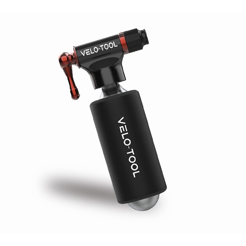 Velo-Tool™ CO2 Inflator Bike Pump–Premium Black/Silver, Quick & Lightweight +