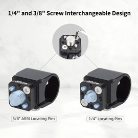 Nitze 19 mm Rod Clamp Adapter, 19 mm Rod Clamp Aluminium Alloy with 1/4 Inch Screw and 3/8 Inch Screw Interchangeable for Camera Rigs, Camera Cage - N82D