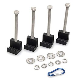 Truck Toolbox Mounting Kit - Strong Aluminum Pickup Crossover Tool Box Tie Downs J Hook - Heavy Duty 4 Pack No Drill Universal Easy Mounting Kit with Carabiner Key Chain Included - AshTaKol