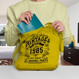 40th Birthday Gifts For Women - Cotton Tote Bag For Her - Funny Original Parts Born In 1985 - Present Bag Gift Wrapping - Yell