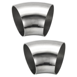 PATIKIL Pack of 2 Stainless Steel Pipe Elbow 45 Degree Elbow 57 mm OD Steel Exhaust Pipe Connector Stainless Steel Elbow 304 Stainless Steel Pipe for Exhaust Pipe Stair Railing Car HVAC