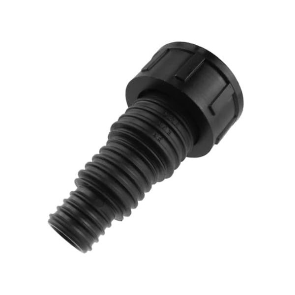 1" BSPF-13/20/25mm Pond Connectors for Corrugated Hose Pipe - Multi-Size Hose Tail Connectors - Black