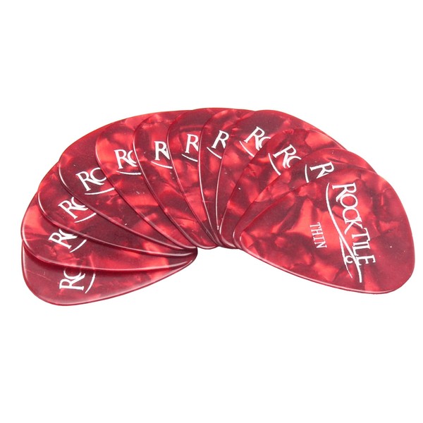 Rocktile Plektren Red Tortoise Thin 12er Pack - Stärke “Thin”