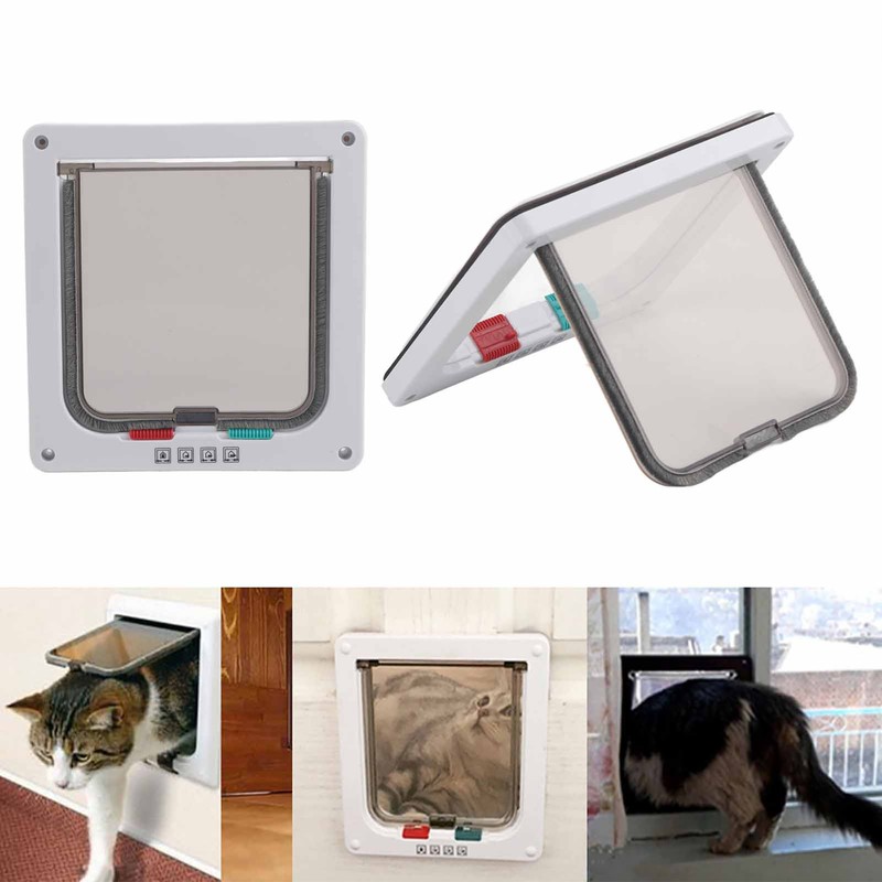 Size S 4 Way Lockable Pet Cat Small Dog Flap