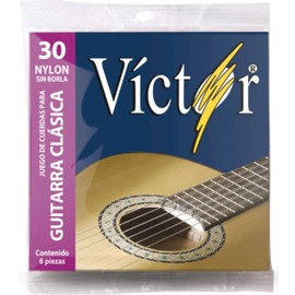 Víctor Juego de cuerdas de nylon sin borla para guitarra clásica 028-045 Victor 30 nylon sin borla Cuerdas para guitarra clásica