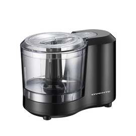 OVENTE 1.5-Cup Electric Food Chopper, 100W Food Processor with One-Touch Control and Stainless Steel Blade Ideal for Slicing Vegetable, Grinding, Shredding, Mincing, Puree and Meal Prep, Black PF1515B
