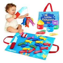 Juego de Pesca Montessori HomeChi 22 Piezas Niños 1-3 Años con Caña y Tapete                                                                          