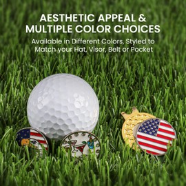 Amy Sport Golf Ball Marker with Magnetic Hat Clip Gold Value Sets, Metal Markers Holders Removable Easily Attach to Cap or Belt, Golf Divot Tool Accessories for Men Women Golfer (Wine)