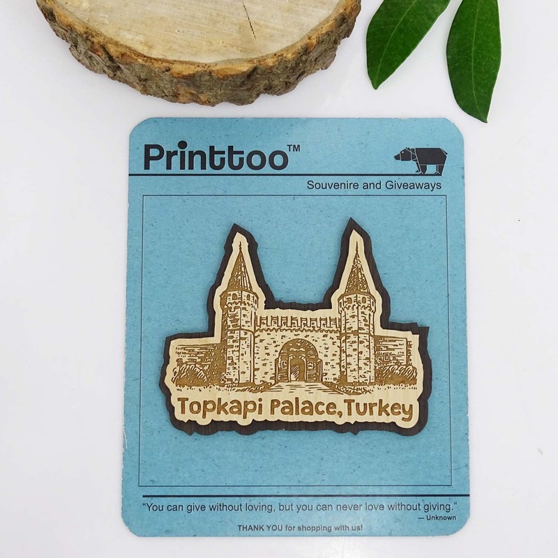 Printtoo Collectibles Topkapi Turkey Souvenir Engraved Wooden Fridge Magnet