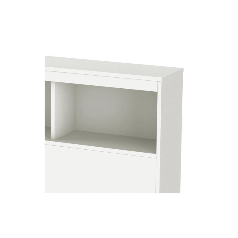 Pemberly Row Contemporary Wood Full Bookcase Headboard in White