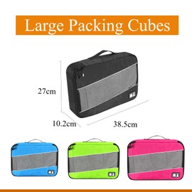 Packing Cubes for Suitcases,SWEDOU 4pcs Large Packing Cubes Luggage Carry-On Suitcase Oragniser Bags for Travel Waterproof Storage Bag for Clothes (4color)