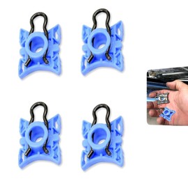Polcatay 4 PCS Window Regulators Slider Clip, Side Window Glass Adjustment Slider Buckle, 0.42" Aperture Plastic Modifications, for Most Cars Repair Accessories (Blue)