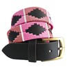 Carlos Diaz Unisex Argentina Ntinisches Black Leather Embroidered Polo Belt
