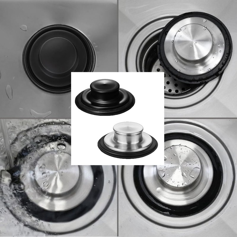 SEIWEI 2 Pcs Kitchen Sink Stopper, Stainless Steel Universal Sink