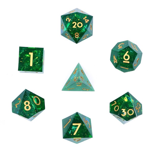 DollaTek Upscale Resin Transparent Dnd dice set Polyhedral Dice rpg
