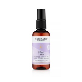 Tisserand Aromatherapy - Real Calm Massage & Body Oil - 100% Pure Essential Oil - Lavender, Bergamot, and Patchouli - Calming Aromatherapy - 100ml