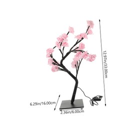 Operitacx LED Rose Tree Lamp Decorative Night Light for Bedroom Desk Rose Design Switch Compact Durable for Cozy Atmosphere Present for Room Decor