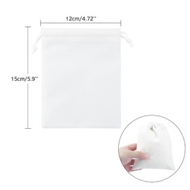 G2PLUS 20PCS Velvet Jewellery Pouches, 12x15 cm Gift Bags with Drawstrings-White