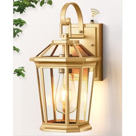 VIANIS Outdoor Porch Lights Wall Mount, Dusk to Dawn Exterior Light Fixture for House, 100% Anti-Rust Aluminum Waterproof Porch Light Outside Wall Lights, Gold Wall Sconce Lanterns for Garage