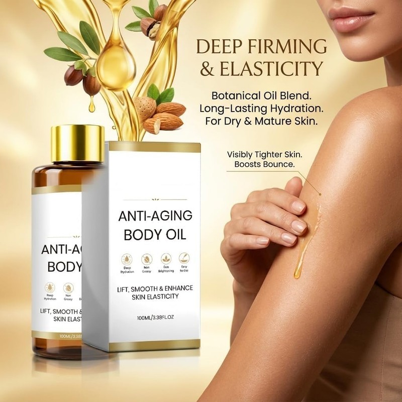 Aceite Corporal Antiedad Coreano con Ingredientes Botánicos, 100ml No Graso