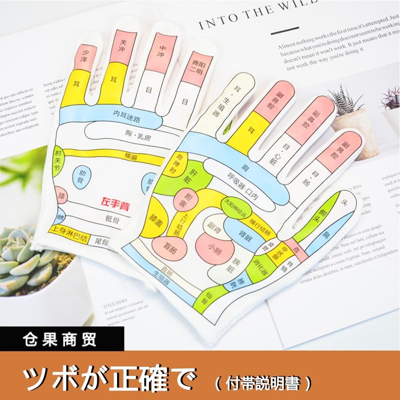 Hand Pressure Point Gloves (Double-Sided Printing Points) Palm Massage Point