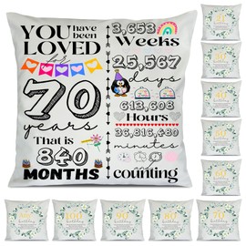 SAMAR 70 Years old Birthday gift idea, Cushion cover pillow 41x41cm size with filling insert printed both sides, Machine washable and iron friendly for him and her 70th birthday