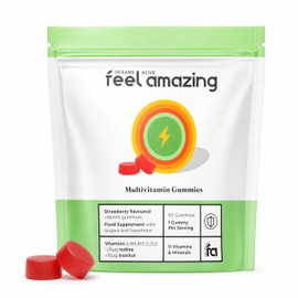 Feel Amazing Multivitamin Gummies – 12 Vitamins & Minerals with Vitamin C, D, B12, Zinc & Biotin – Immune Support, Energy & Wellbeing – Strawberry Flavoured 60 Gummies – 2 Month Supply