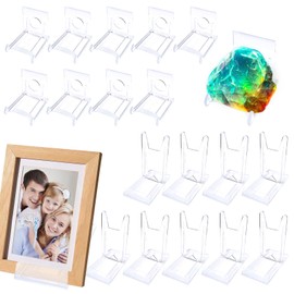 LUOLIPEYA 20 Sets Acrylic Plate Stands, Adjustable Display Holder Stands Plastic Clear Easels Stands for Plates Purses Pictures Card Art Stand with 2 Sizes, transparent