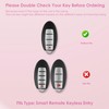 Meruns Compatiable with Nissan 4 Buttons key fob cover with