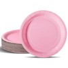 PYAILI Party Paper Plates, 50-Pack Disposable Light Pink Plates, 18