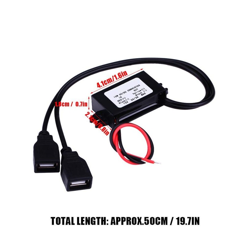 Suuonee USB Charger Adapter, 3A DC 12V to DC 5V