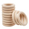 12Pcs Unfinished Wooden Rings 2.7 Inch