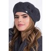 Kamea Women's Classic Winter Woolen Beret Ariel, Dark Grey,One Size