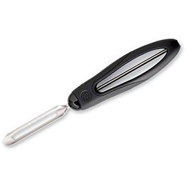 Pampered Chef #1071 Vegetable Peeler | Stainless Steel Fruit Potato Peeler | Easy Grip Handles | 7 1/4 Inch Black