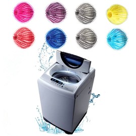 Pet Hair Remover Washing Machine, 8 Pieces Reusable Nylon Tape, Colourfast Washing Balls for Washing Machines, Improved Friction of Laundry and Efficient Cleaning