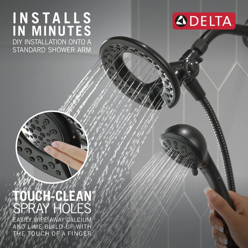 Delta 4-Setting In2ition 2-in-1 Dual Shower Head with HandHeld Spray,
