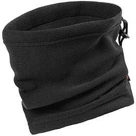 Tomsey Thermal Unisex Snood Scarf Neck Warmer Winter Ski Wear Tube Fleece Motorbike Cycling Running Earmuff Cover (Black)