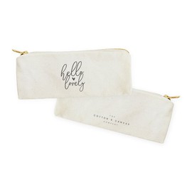 The Cotton & Canvas Co. Hello Lovely Small Cosmetic Case and Travel Pouch for Office and On the Go