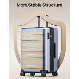 NINETYGO Hardside Expandable Carry On Luggage Airline Approved, Double Spinner Wheels, Hardshell PC Travel Suitcase with Wheels, Carry-On 20-Inch, TSA Lock (Shadow, Rhine Max)