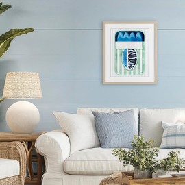 Stupell Industries Canned Sardines on Stripes Birch Framed Print Under Glass design by Lil' Rue, 21 x 17