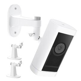 2-Pack Adjustable Wall Mount for Ring Stick Up Cam Pro, 360° Swivel Design for Perfect Viewing Angle, Weatherproof Security Camera Mount, Ideal for Indoor/Outdoor Installation - White