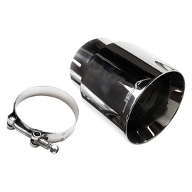 JBA (12-8276) 3" x 4" x 7-5/8" Stainless Steel Double Wall Polished Chrome Plated Clamp-On Exhaust Tip