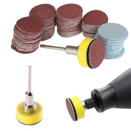 Saipor 25mm Sanding Discs 100pcs Sanding Paper Grinder Accessories Polishing Tool Mixing Grit #100/#180/#240/#1500/#3000 for Polishing Painted Surfaces, Rust Removal Metal Surfaces Polishing,