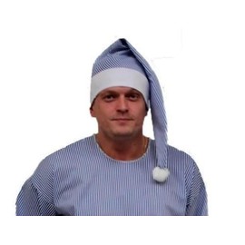 The Dragons Den Wee Willy Winkie Winky Long Hat Victorian Night Cap Fancy Dress [Adult Size] Blue, White