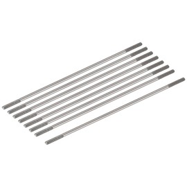sourcing map 8pcs Push Rod Connector Double End Threaded Rod 304 Stainless Steel for DIY RC Car,Boat,Car,Airplane,Helicopter Model&DIY Material,M2x75mm