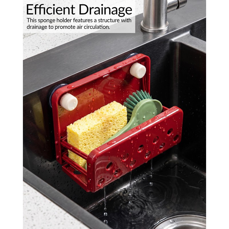 Foldable Sponge Holder for Kitchen Sink with Suction Cup