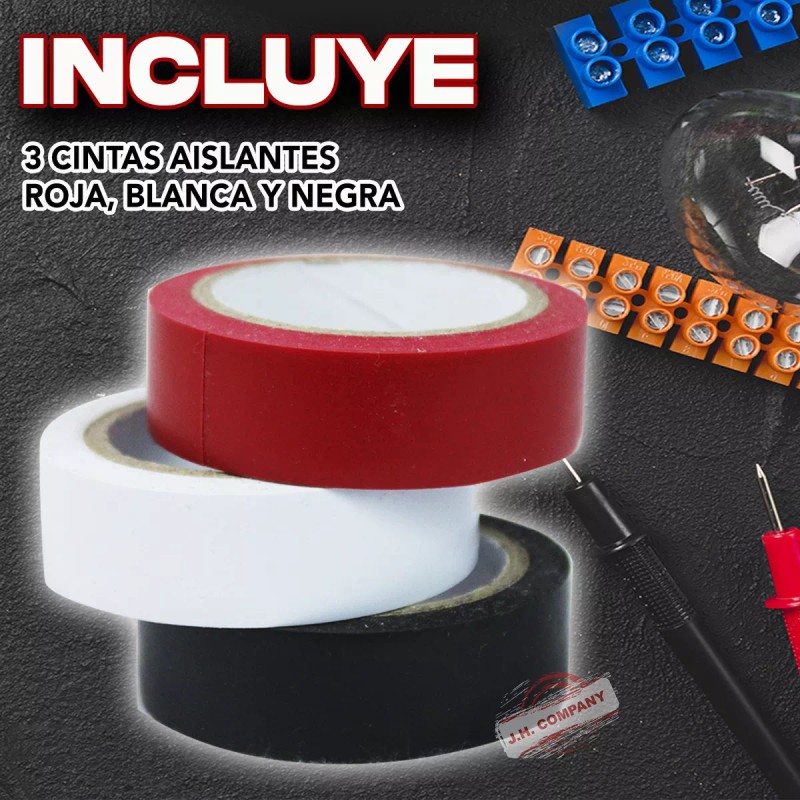 J.H. Company Set 3 Pcs Cinta De Aislar 18mm X