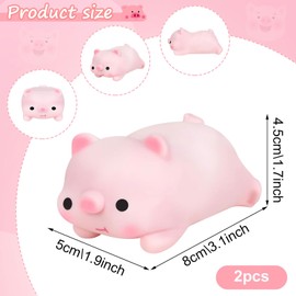 GAROMIA Stress Pig Pack of 2 Pig Stress Decompression Pig Creative Piggy Pink Pig Toy ADHD Anti-Stress Toy for Adults Children