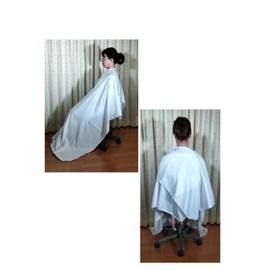 MEIHO Cut Cloth, Sleeveless Cutting Cloth, Front Length 53.5 inches (136 cm), Long Length No.1934, White, Made in Japan, Meiho Name Sewing Meiho, Polyester Sire, Glossy Material, Barber, Beauty,
