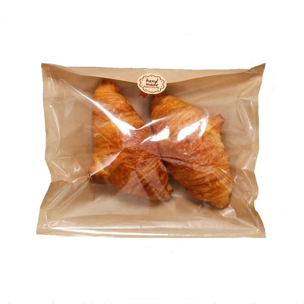 Nanaiche Kraft Bread Bag Bakery Bags with Window Toast bag